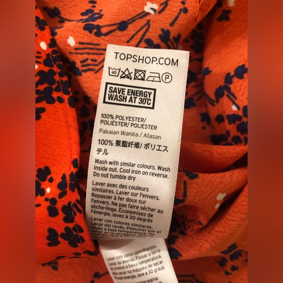 TopShop red peplum tie front style top - Picture 7 of 7